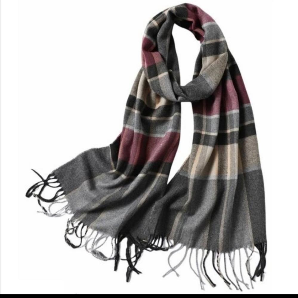 Cashmere feel Cozy Plaid Scarf